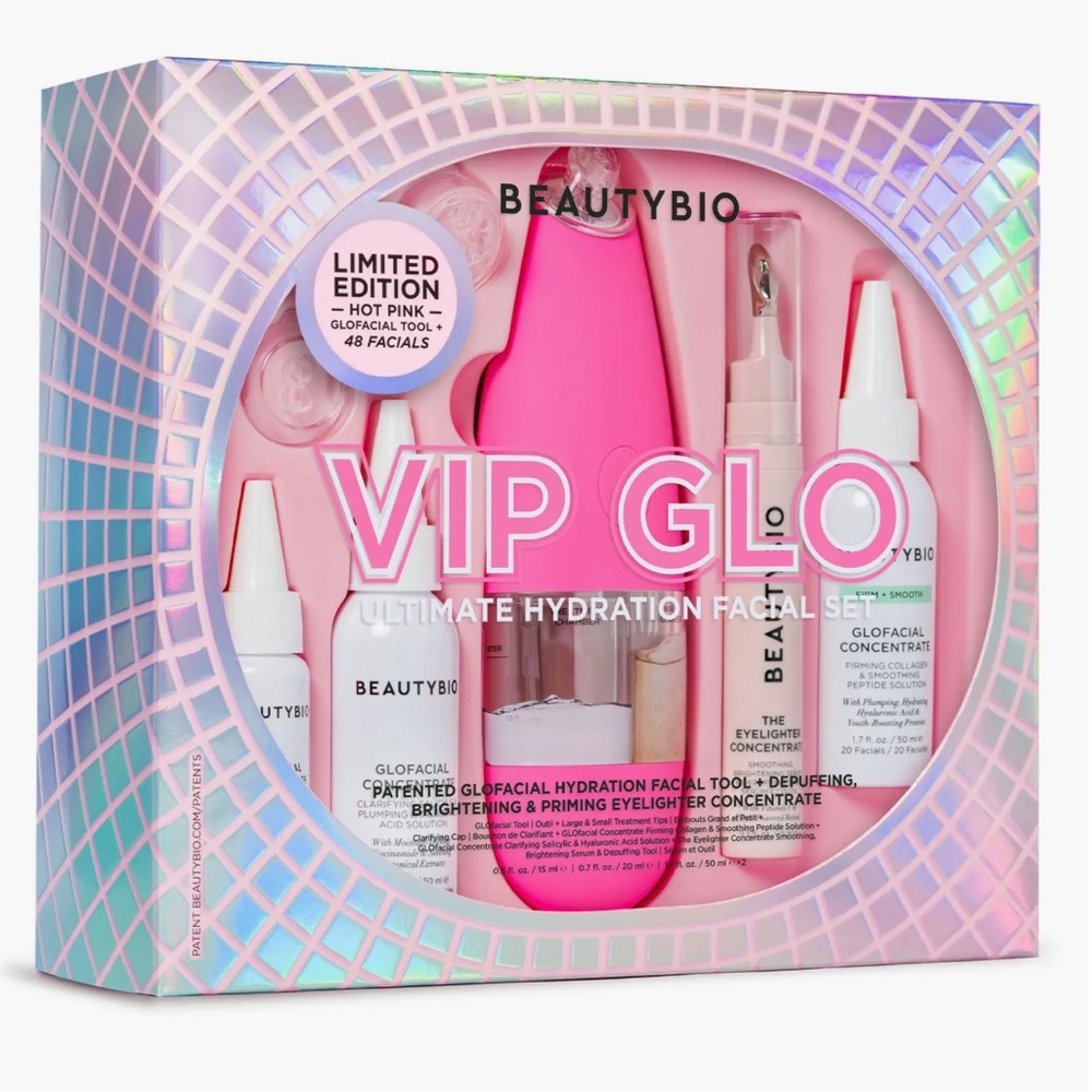 BeautyBio VIP Glo Facial Set - Vibrant Pink NIB